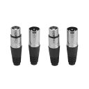 EIGHTNOO XLR 3ピン オス メス マイク ケーブル コネクタ メタル プラスチック (2オス+2メス)