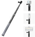 TELESIN 【第3世代】 見えない自撮り棒 insta360用 超軽量 カーボン 1.2M 任意長固定 1/4インチネジ穴 三脚対応 スマホクリップ付き H...