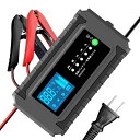 LVYUAN(リョクエン)自動「パルス充電」バッテリー充電器 定格10A 緊急時全自動 スマートチャージャー 12V/24V対応 バッテリー診断機能付 AGM/...