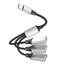 MOGOOD USB C 分岐器 Type C 分岐器 USB Cオスから3つのUSBメスケーブルアダプタ MacBook、iPadPro Air、Micros...