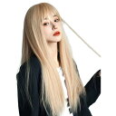 HAIRCUBE ウィッグ ロング フルウィッグ ストレート 金髪 かつら レディーズ ぱっつん前髪 ゴールド 女装 自然 小顔 簡単着用 耐熱 原宿系 ロリー...