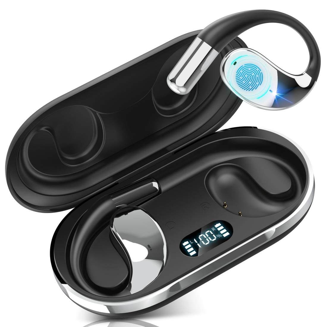 イヤホン翻訳機 双方向同時通訳 耳を塞がない ワイヤレスイヤホン 耳掛け式 bluetooth 115言語対応 音..