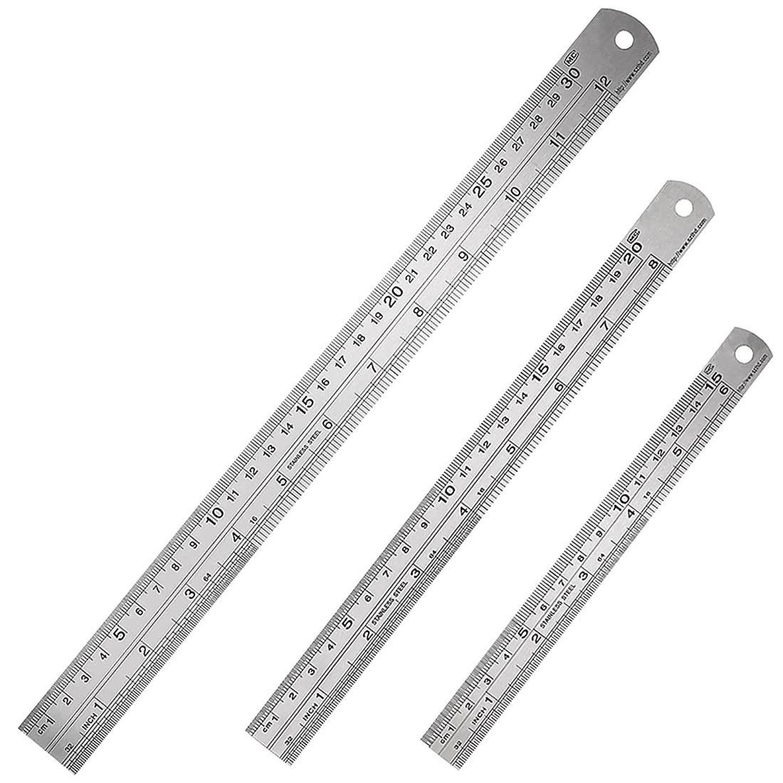 Kimlontonステンレス定規 直線用定規 ストレート定規 ルーラー 直尺 測定スケール(両側 センチメートル・インチ表示 15CM・6inch +20CM・...