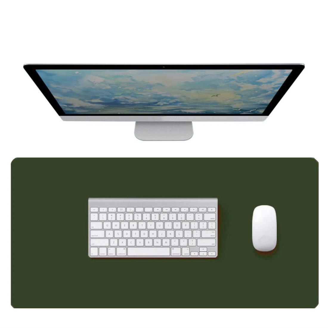 NOEINA オフィス用品 PUレザー デスクマット マウスマット PC机 学習机 パソコンマット マット 大型 多機能 耐久性 両方の側が利用可能 グリーン+...