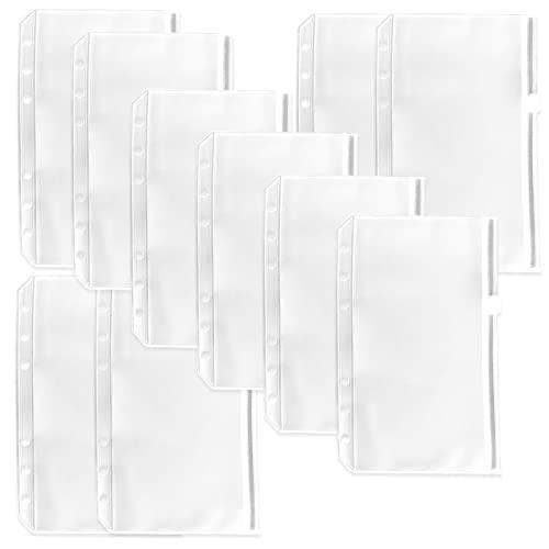 システム手帳ポケット A6 10枚 ファスナーポケット DY.2ten バインダーポケット 6穴 PVC 透明バインダ..