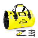 Tacx ツーリングバッグ バイク シートバッグ 防水バックバッグ 48L 専用固定ベルト・ショルダーベルト付き TAX927 イエロー