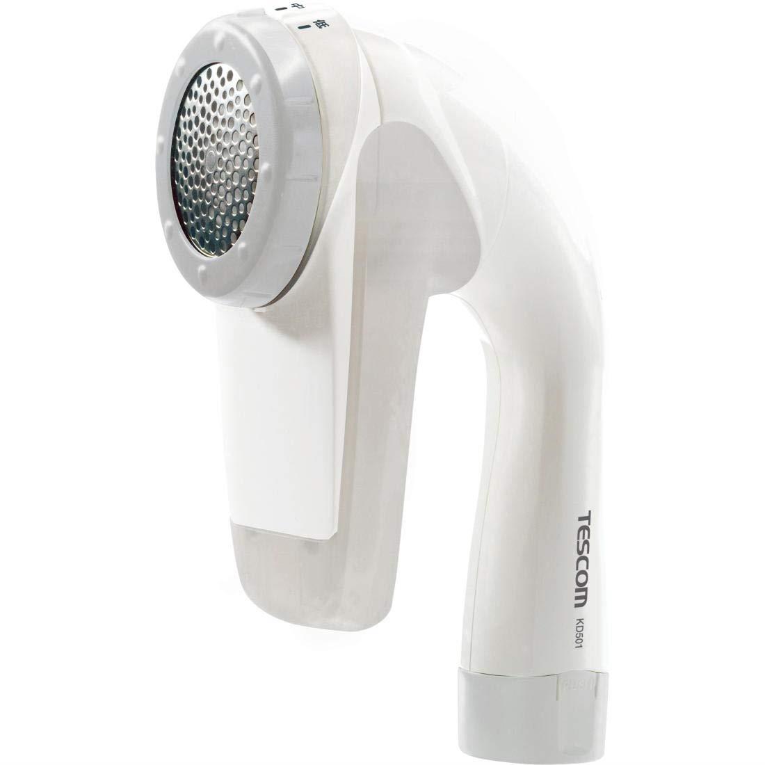 テスコム 毛玉クリーナー コードレス 乾電池式 風合いガード(3段階調整) ダストボックス 【毛だまトレタ】 日本製大型刃 掃除用ブラシ付き ホワイト 正規品 ...