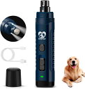 Casfuy 大型中型犬用の2つのLEDライトを備えた犬の爪切り-3倍強力な2スピード電気ペットの爪切り充電式静かな痛みのない足グルーミング&スムージングツール...