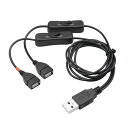 YFFSFDC USB スイッチ1mUSB 延長ケーブル便利な 2分岐 二股コード データ転送と充電+充電専用オン/オフスイッチ付き小さなデスクランプ/ファンL...