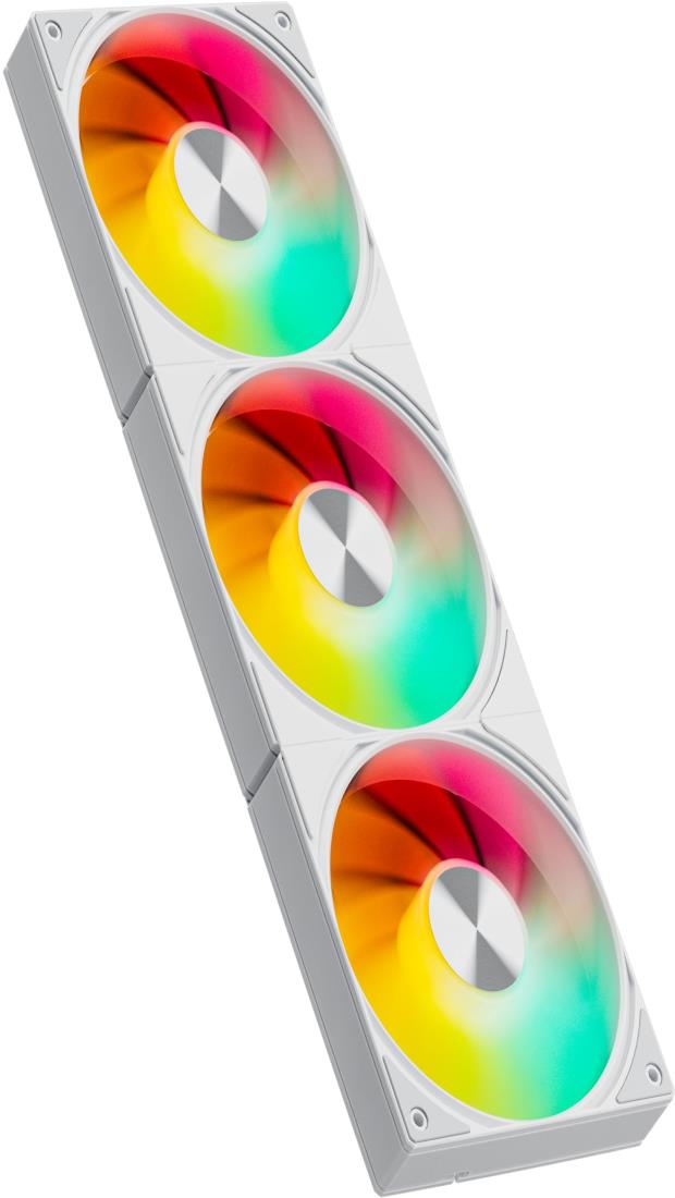 upHere PCケースファン 360mm 連結型 5V3ピンARGB pc冷却 12cm cpuファン 4ピン デイジーチェーン対応 静音 PWM 600-1650RPM DC12V 白い【U3TC3】