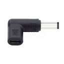 Cablecc USB 3.1 タイプ C USB-C メス - DC 12V 5.5x2.1mm プラグ 90 度角度付きアダプター PD エミュレーター ト...