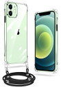 iPhone 12 Mini ケース クリア ネック ショルダー ストラップ付き iPhone12 Mini スマホケース iPhone 12 Mini カバー...