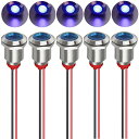 Kiligen 5個 12mm 110V-220VAC LED 防水インジケータライト パイロットライトシグナル インジケータ(ブルー)