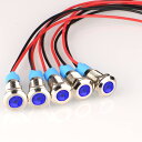 Kiligen 5個 8mm 110V-220VAC LED 防水インジケータライト パイロットライトシグナル インジケータ(ブルー)