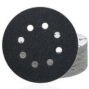 HWXINIE サンディングディスク 125mm #400番 耐水サンドペーパー 8穴 丸型 マジック式 サンディングペーパー 鏡面磨き紙ヤスリ(50枚セット)...