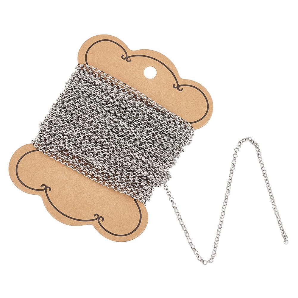 UNICRAFTALE 10m 2.5mm 304ステンレススチールロロチェーン 溶接 ステンレススチール色 ユニセック チェーンネックレス ネックレスパーツ ...