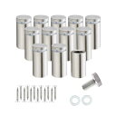 RuoFeng ステンレススチールウォールマウントガラススタンドオフホルダーネジネイル広告釘12個 12x50mm
