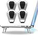 SUNTAIHO ノートパソコン スタンド-冷却 貼り付け型 強い粘着力 pcスタンド 軽量 持ち運び便利 放熱対策 滑り止め 軽量 4個入り【銀色-2セット】