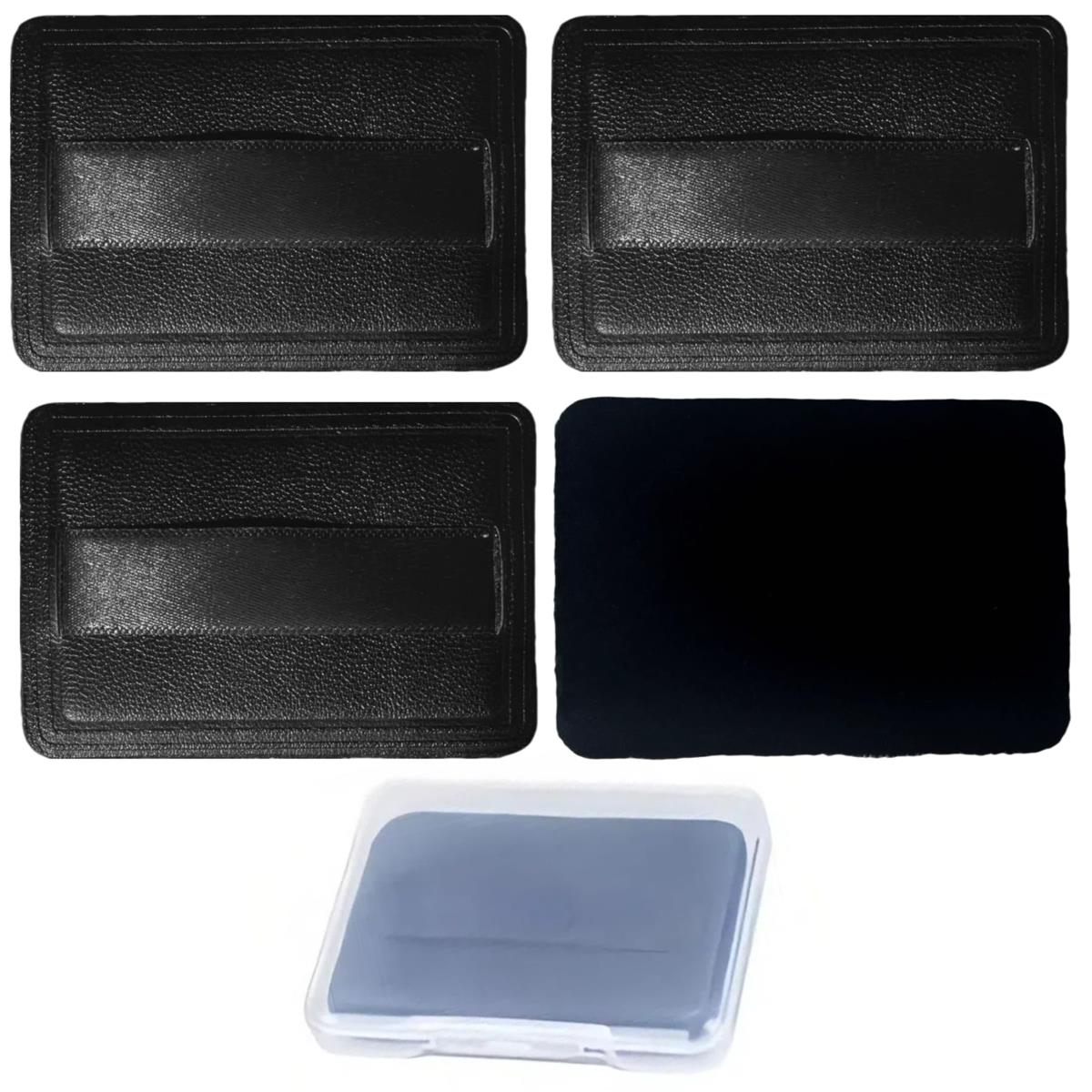 YOYOSOFT プレストパウダー パフ 薄型 パウダーパフ 長方形 四角 替えパフ 厚さ5mm 幅65mm*45mm パフ メイク 化粧パフ (4個入) (黒)