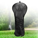 ゴルフヘッドカバー 3点セット(1FUT) /単品 ゴルフウッドカバーセット ゴルフドライバーカバー フェアウェイウッド ユーティリティ用 ブラック (1(単品...
