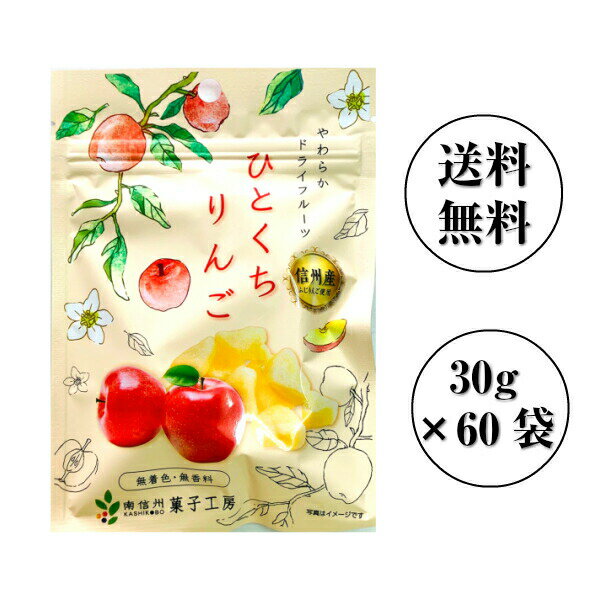 南信州菓子工房　ひとくちりんご 30g×60袋　【送料無料】国産　ふじりんご　ドライフルーツ包装不可