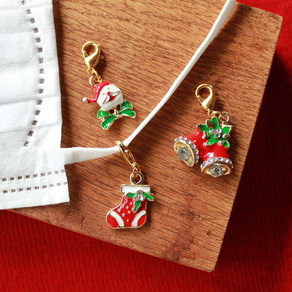 マスクチャーム クリスマス アクセサリーマスクピアス マスクイヤリング ワンポイント クリスタル プレゼント ギフト