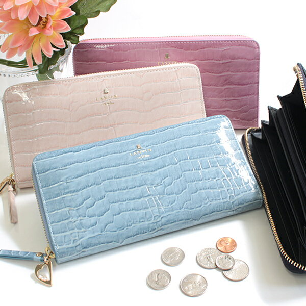 ランバン オン ブルー 財布 レディース ランバン オンブルー 財布 レディース ラウンド長財布 ランバンオンブルー LANVIN en Bleu マゼンダ 481681 本革 レザー LANVIN　可愛い シンプル ピンク/ベージュ/ブルー/ネイビー 喜ばれるギフト