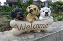 WELCOMウエルカムボード 3匹の子犬
