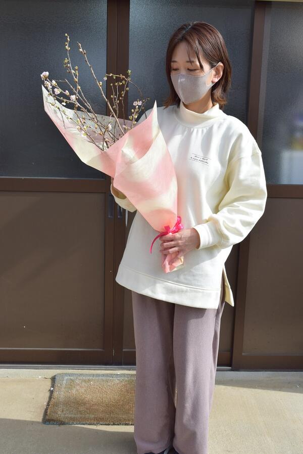 発送は12月23日より2025年2月にサ1ラのお花見を奈良吉野冬に咲く桜　啓翁桜の花束『お祝いごとの記念日..