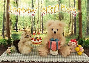 ●ダイゴー S3057 sisa 3Dポストカード forest birthday