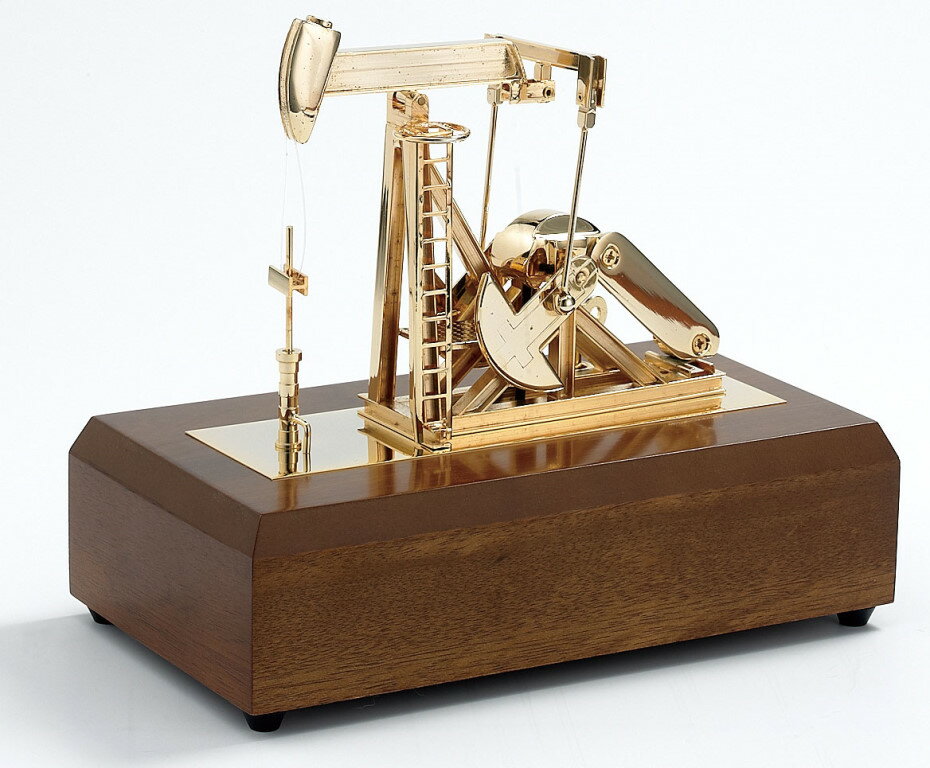 ポンピングユニット オルゴール ウッドベース41×22×26cm5kg 手巻き 真鍮 リグ模型 受付 ロビー 社長室 記念式典 周年行事 来客おもてなし 展示会 記念品 企業ノベルティ 表彰 周年記念 インテリア デスク 置物 展示品【3part】【台湾直送】【送料無料】