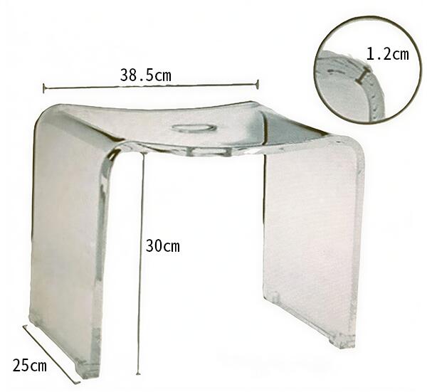 11/20から5倍ポイント 椅子 イス いす スツール アクリル 38.5x25x30cm コ字型 バスチェア バススツー..