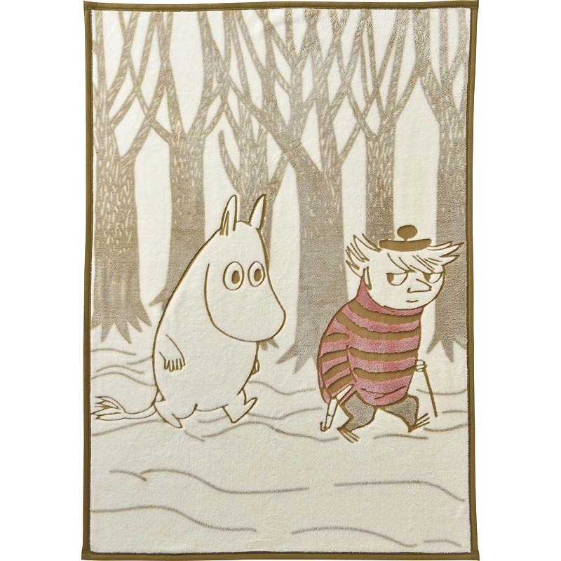 [ハーフ毛布] MOOMIN ムーミン どこにいこう 100×140cm 毛布 ひざ掛け 腰巻き あったか 防寒 寒さ対策 冬物 オフィス お昼寝ケット ベビーケット キャラクター ムーミン スナフキン あす楽 3