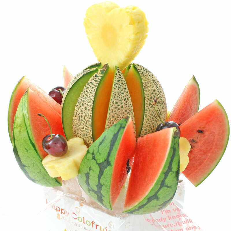 カットフルーツ盛合せ 果物 すいか 詰め合わせ 夏限定 ギフト【サマーブーケ(スイカ&メロン)】西瓜 ケーキより珍しい サプライズ プレゼント 結婚記念日 結婚内祝い 誕生日 メロンケーキより面白い珍しい 贈り物 スイーツ 御中元 お中元ギフト フルーツブーケ hpのサムネイル