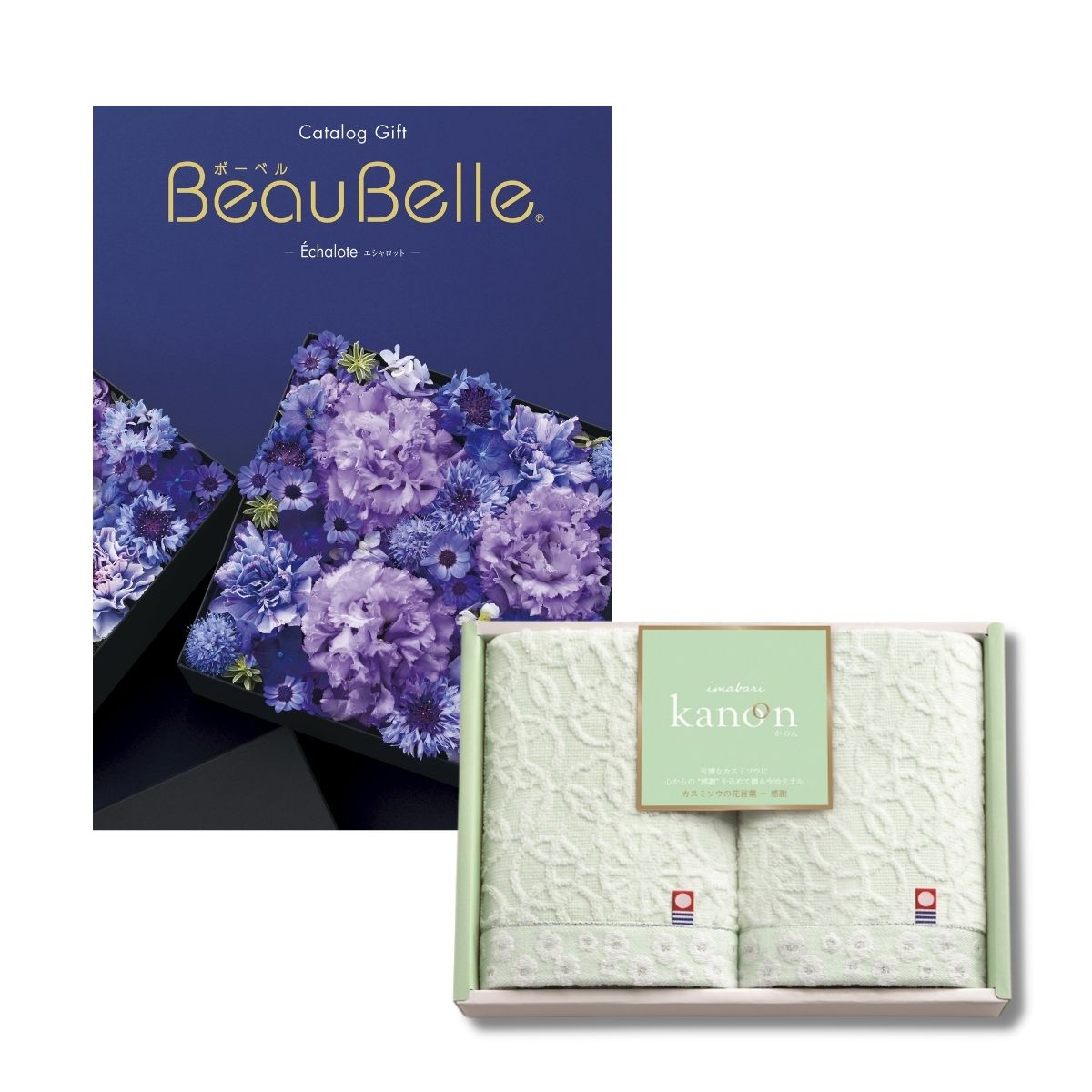 【エントリーでP5倍】今治タオルkanonフェイスタオル2枚&カタログギフトボーベル エシャロット 内祝い 結婚内祝い 出産内祝い 景品 結婚祝い 出産祝い お...