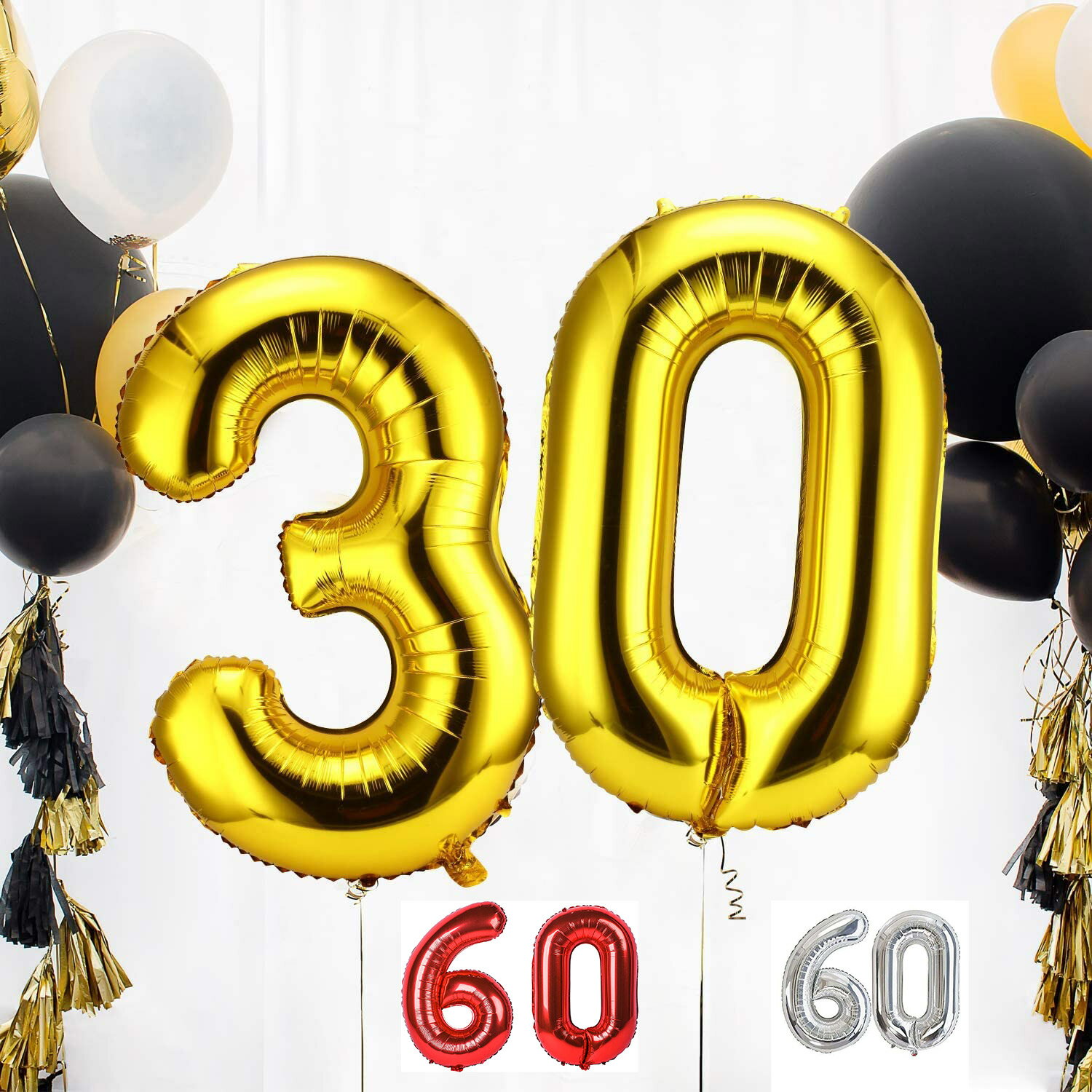 数字 バルーン ナンバー　バルーン2個セット BIG 数字 誕生日 ナンバーバルーン 80cm パーティー 飾り付け ゴールド …