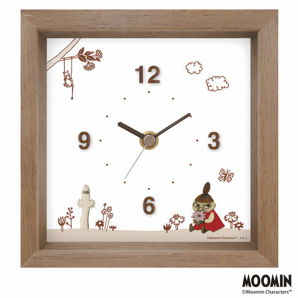 乐天商城 - 【直送】アートプリントジャパン ムーミン MOOMIN ウッドパーツクロック 137657 ブラウン 卓上時計 置時計 壁掛け時計 スイープ秒針 静音 木製 アクリル キャラクター おしゃれ ギフト プレゼント