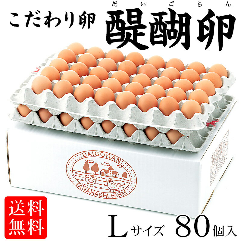 こだわりの健康卵 醍醐卵 L×80個入 [送料無料 ギフト 放射能検査済 濃厚卵 朝獲れ お中元 父の日 母の日 敬老の日 常温便・冷蔵便 岐阜県岐阜市 棚橋ファーム]【代引き不可】