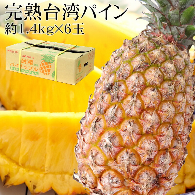 【タイムセール6,800円⇒5,980円】完熟台湾パイン 約1.4kg×6玉(台湾産パイナップル) [業務用 送料無料 高糖度 パイン cafe 常温便/冷蔵便]