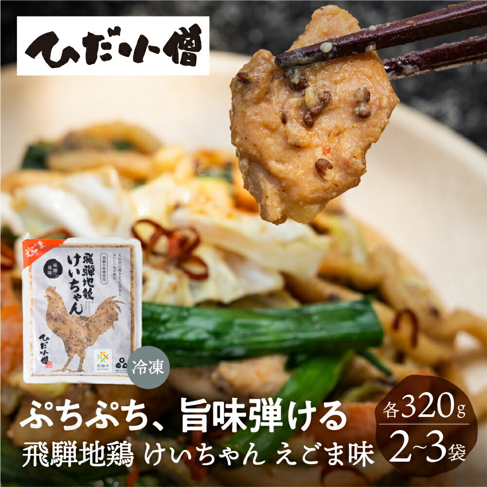 飛騨地鶏 けいちゃん えごま味 320g × 2袋〜3袋 鶏ちゃん ケイちゃん 味噌 えごま エゴマ 地鶏 ご当地..
