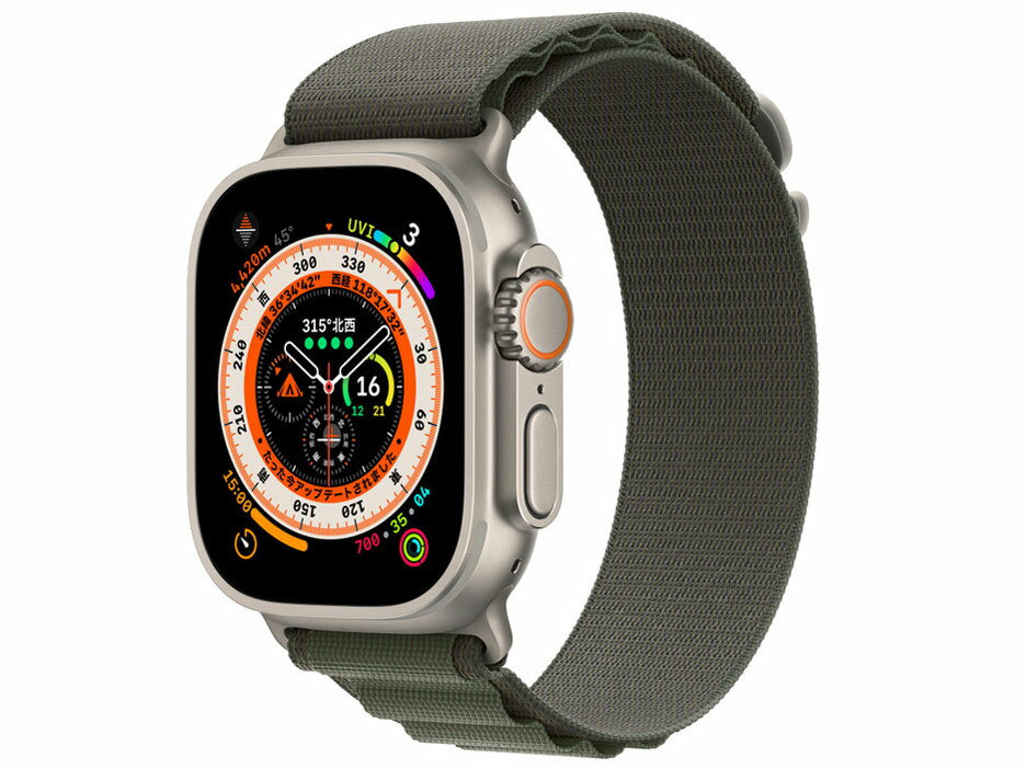 Apple（アップル）MQFN3J/A Apple Watch Ultra GPS+Cellularモデル 49mm [グリーンアルパインループ M]