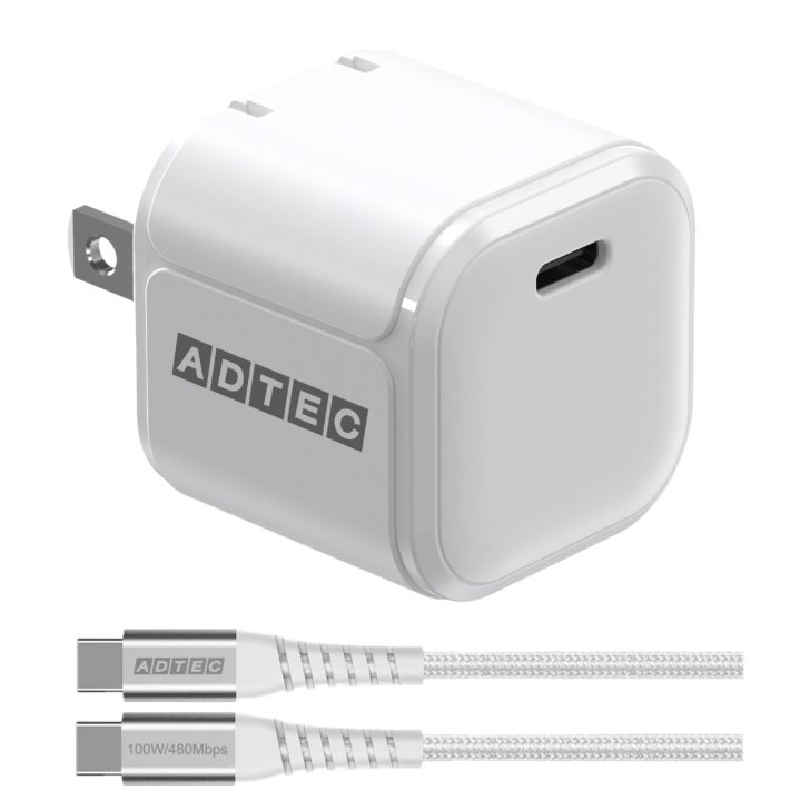 【ポイント2倍】PD3.0 33W対応 急速充電器 Type-C ケーブルセット APD-V033C-wC アドテック【Power Delivery ACアダプター 小型 軽量 USBポート 急速充電 Type-C タイプC】