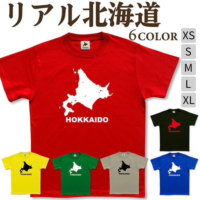 北海道 tシャツ 【 リアル北海道 】 ほっかいどう おもしろ 半袖 シャツ メンズ レディース キッズ プレゼント 5.6オンス 大きいサイズ 綿 コットン / ブラック ブルー グリーン カーキ レッド イエロー / 旅する北海道Tシャツ チポロ