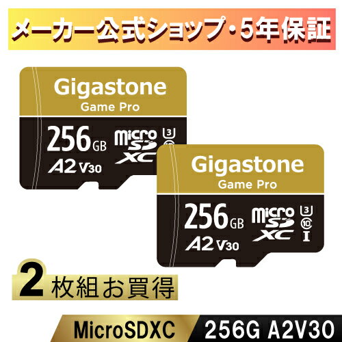 赤字覚悟 【Nintendo Switch/GoPro確認済】【安心保証5年】Gigastone マイクロSDカード 256GB 2枚セット SDXC 超高速100MB/s A2 V30 Ultra HD 4K ビデオ録画 アクションカメラ スポーツカメラ …