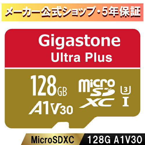 赤字価格！Nintendo Switch確認済【保証5年】Gigastone マイクロSDカード 128GB SDXC microSD microsdカード メモリーカード A1 V30 U3 クラス10 Ultra HD 4K 超高速100MB/s ビデオ録画 一眼レフカメラ スマホ データ保存 Gopro ドローン ギガストーン