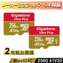 Nintendo Switch確認済Gigastone マイクロSDカード 256GB 2枚セット SDXC microSD microsdカード メモリーカード A1 V30 UHS-I U3 クラス10 Ultra HD 4K 超高速100MB/s ビデオ録画 一眼レフカメラ スマホ データ保存 ドローン ギガストーン