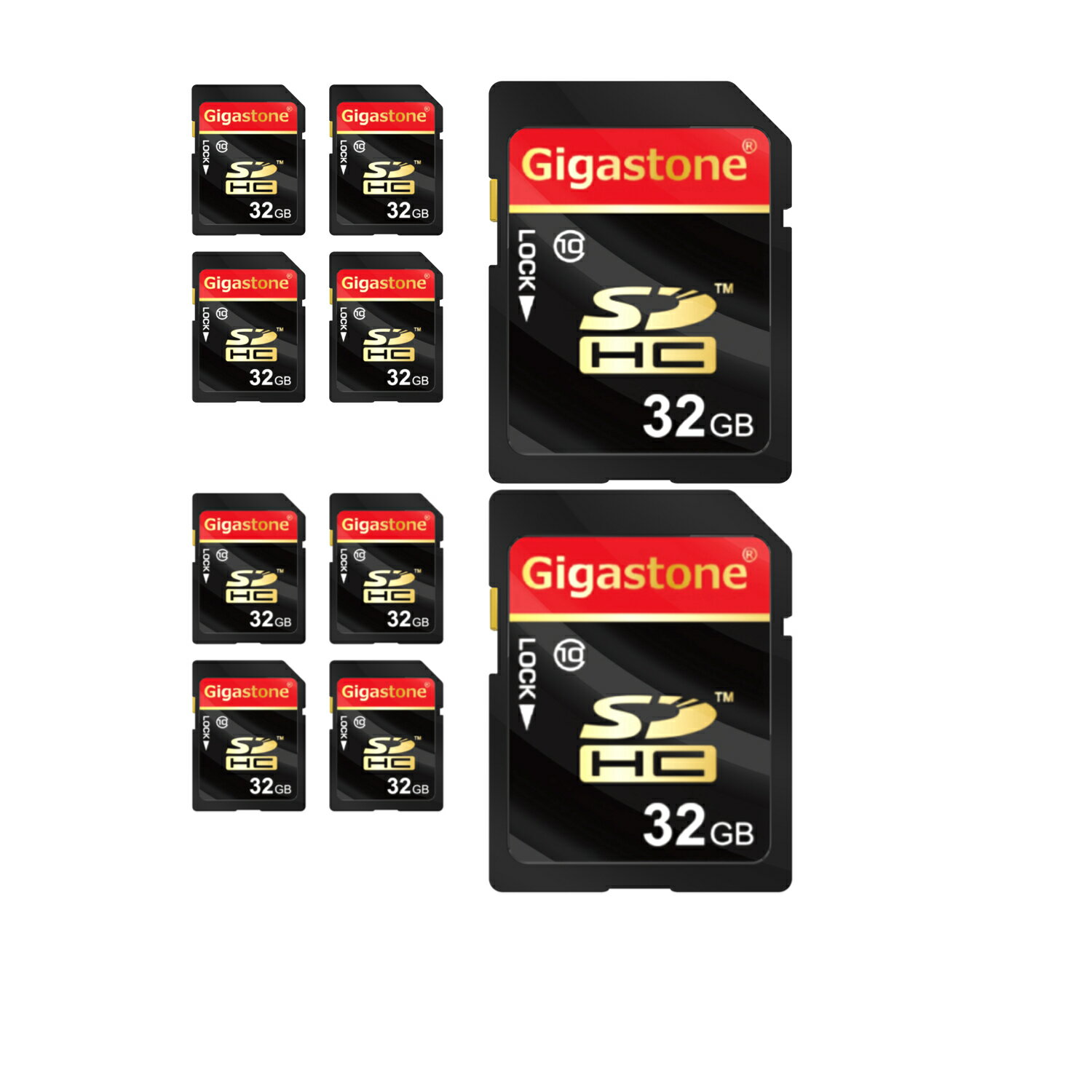 値下げ数量限定！【保証5年】Gigastone SDカード 32GB 10枚セット SDHC メモリーカード クラス10 V10 UHS-I U1 カメラ sdカード 超高速 80 MB/s 一眼レフカメラ 4K Ultra HD 撮影 動画 デジカメ sdカード 一眼レフ デジタルカメラ 4kビデオカメラ ギガストーン