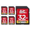 超・お買得！Gigastone SDカード 32GB 5枚セット SDHC メモリーカード クラス10 V10 UHS-I U1 カメラ sdカード 超高速 85 MB/s 一眼レフカメラ 4K Ultra HD 撮影 動画 デジカメ sdカード 一眼レフ デジタルカメラ 4kビデオカメラ ギガストーン