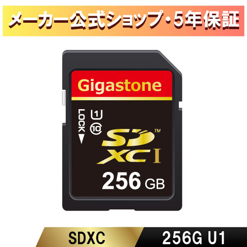 ݾ5ǯGigastone SD 256GB SDXC ꡼ UHS-I U1 饹10 ӥǥ sd Ķ® 100MB/s SDXC 4K Ultra HD ǥ  ǥ륫 ե 4kӥǥ 󥫥 ȡ