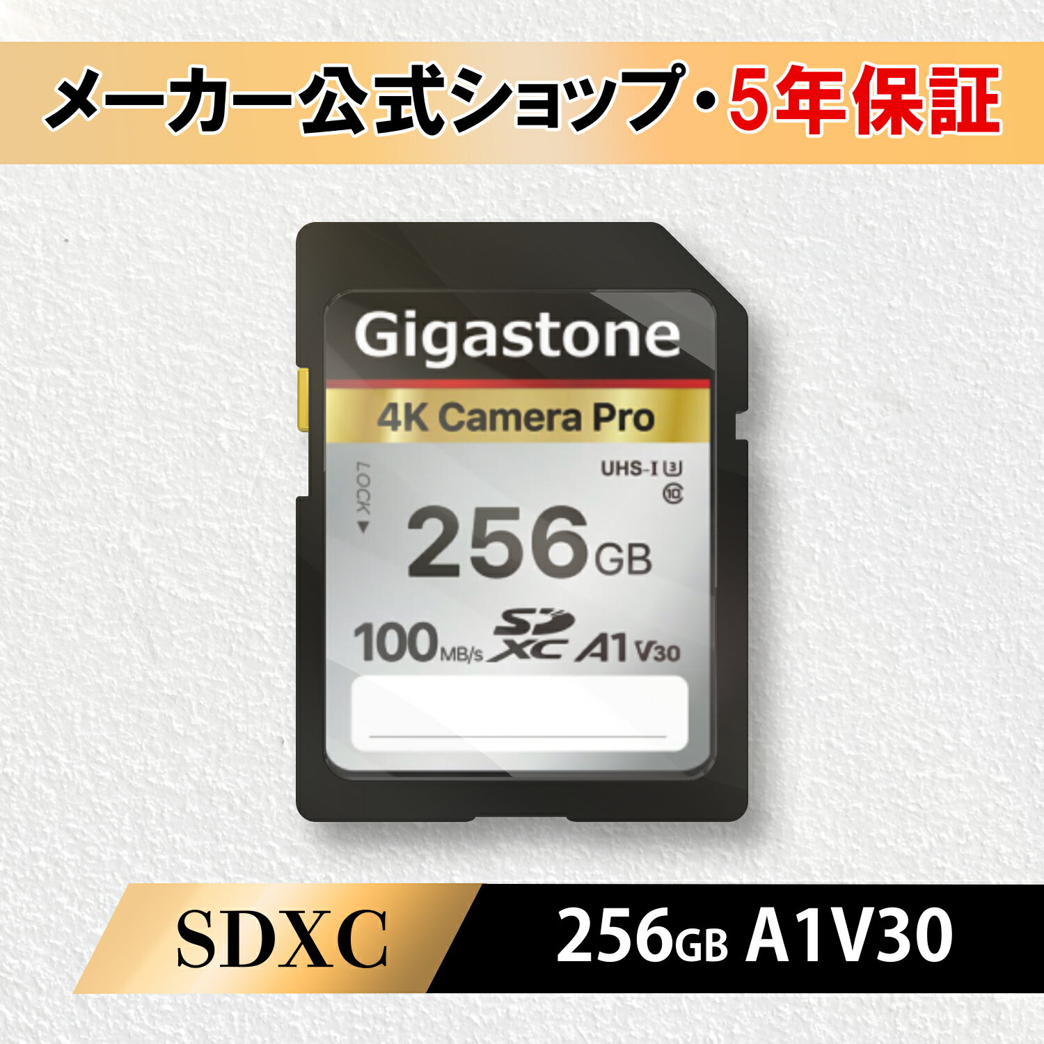 【保証5年】Gigastone SDカード 256GB SDXC メモリーカード UHS-I U3 クラス10 ビデオカメラ sdカード 超高速 100MB/s SDXC 4K Ultra H..